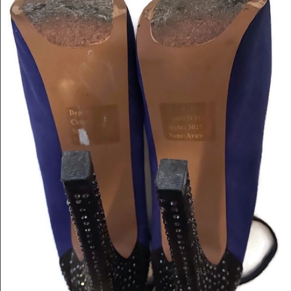 Wild Pair Platform Ankle Rhinestone Heels 6.5 - Picture 6 of 6